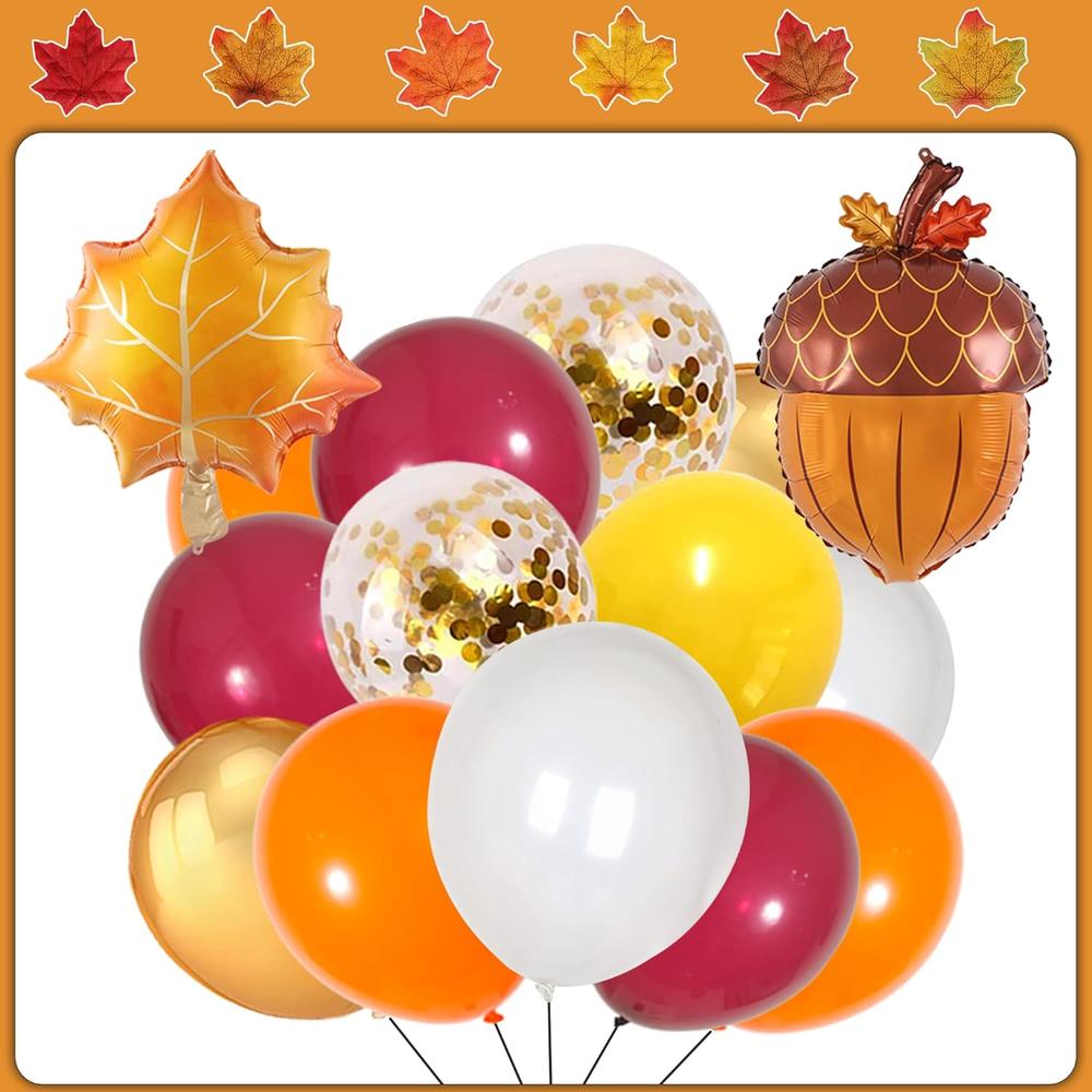 thinkstar Fall Balloon Garland Arch Kit, 110Pcs Orange Burgundy Yellow ...