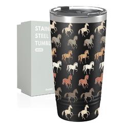 thinkstar Horse Gifts For Horse Lovers, Insulated Stainless Steel Tumbler With Lids And Straws, Western Gifts For Equestrian Girls…
