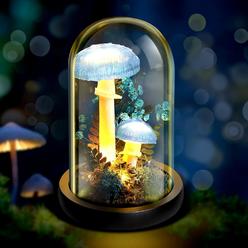 thinkstar Mushroom Lamp Mushroom Night Light Christmas Gift Christmas Mushroom Gifts Decor Led Night Light In Glass Dome Mushroom …