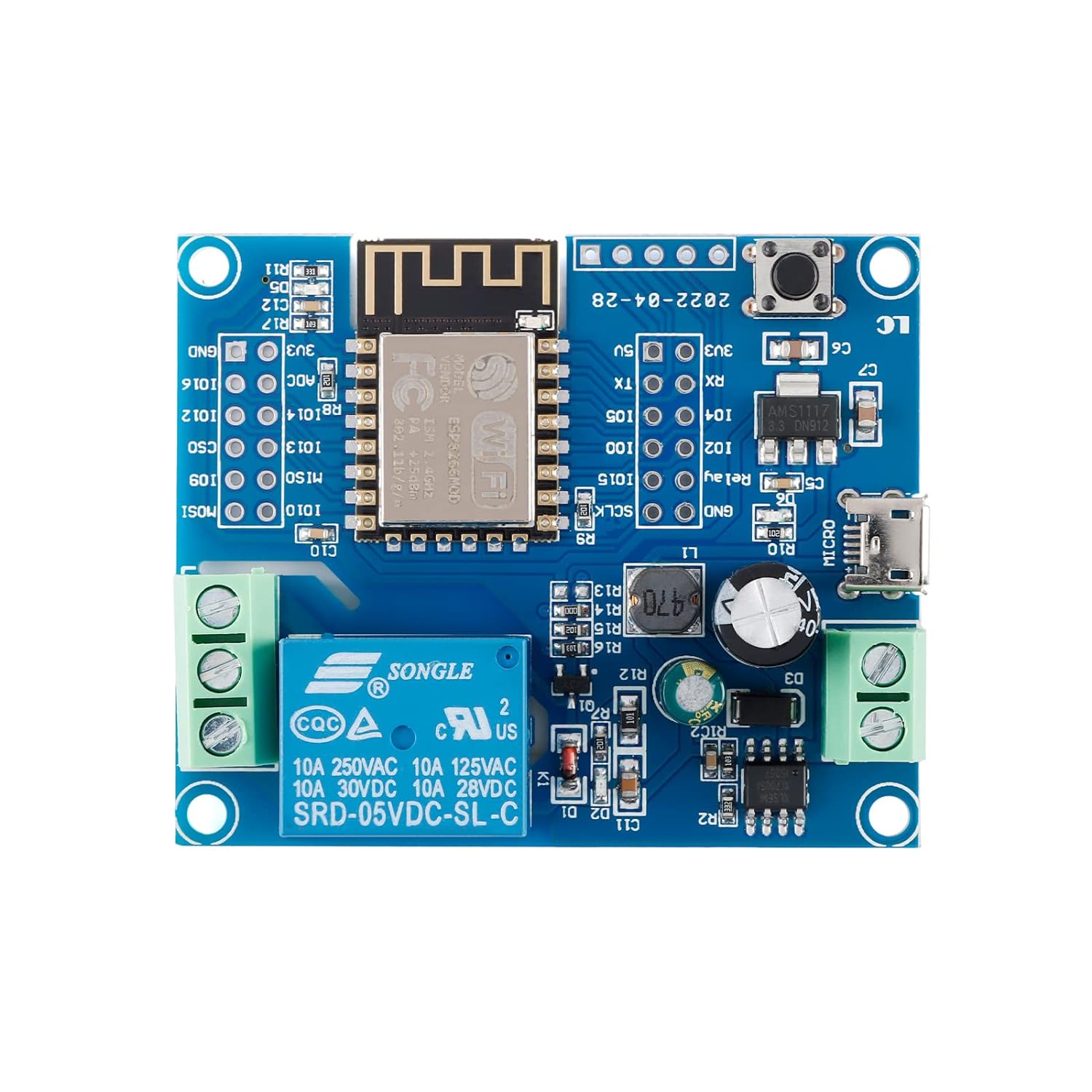 thinkstar 2Pcs Esp8266 Esp-12F Wifi Single Relay Module Esp Dc5-80V Wireless Controller Relay Module Board Esp-12F For Iot Smart H…