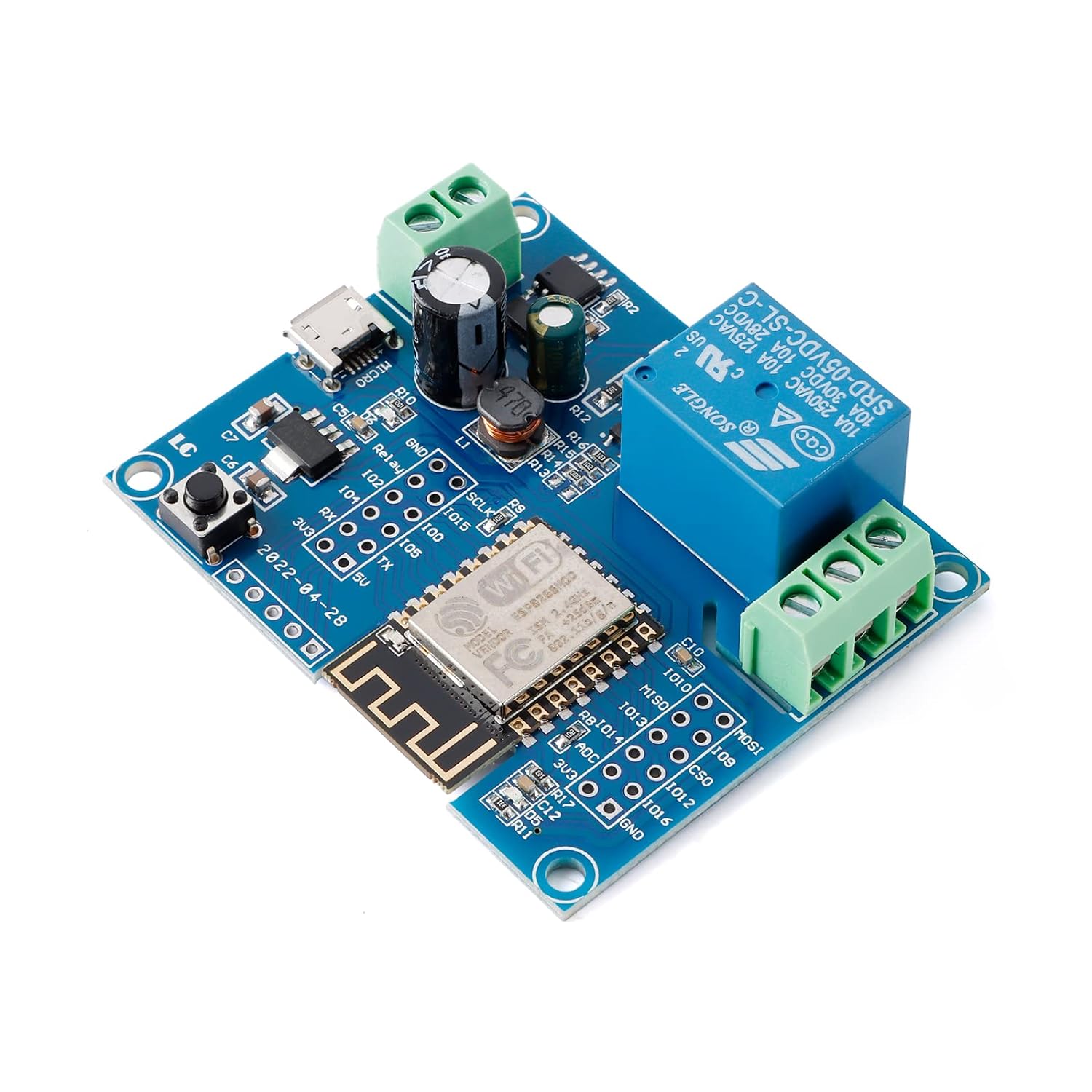 thinkstar 2Pcs Esp8266 Esp-12F Wifi Single Relay Module Esp Dc5-80V Wireless Controller Relay Module Board Esp-12F For Iot Smart H…