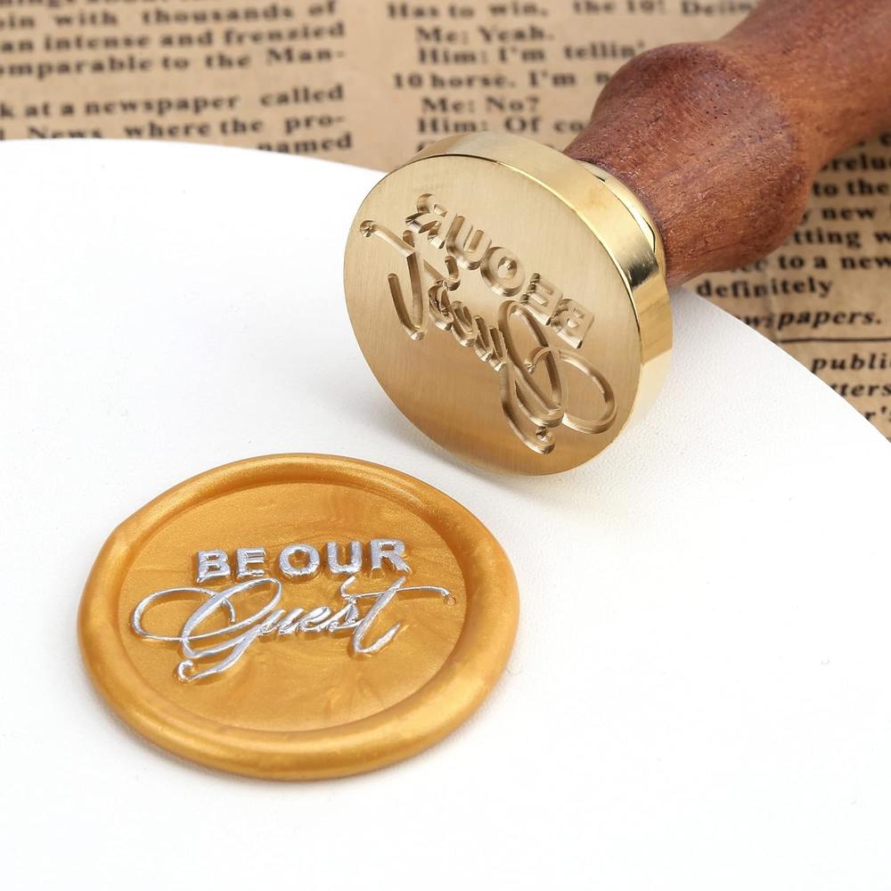 thinkstar Be Our Guest Wax Seal Stamp, Vintage Sealing Wax Stamp Brass Head And Wooden Hilt For Wedding Christmas Party Invitation…