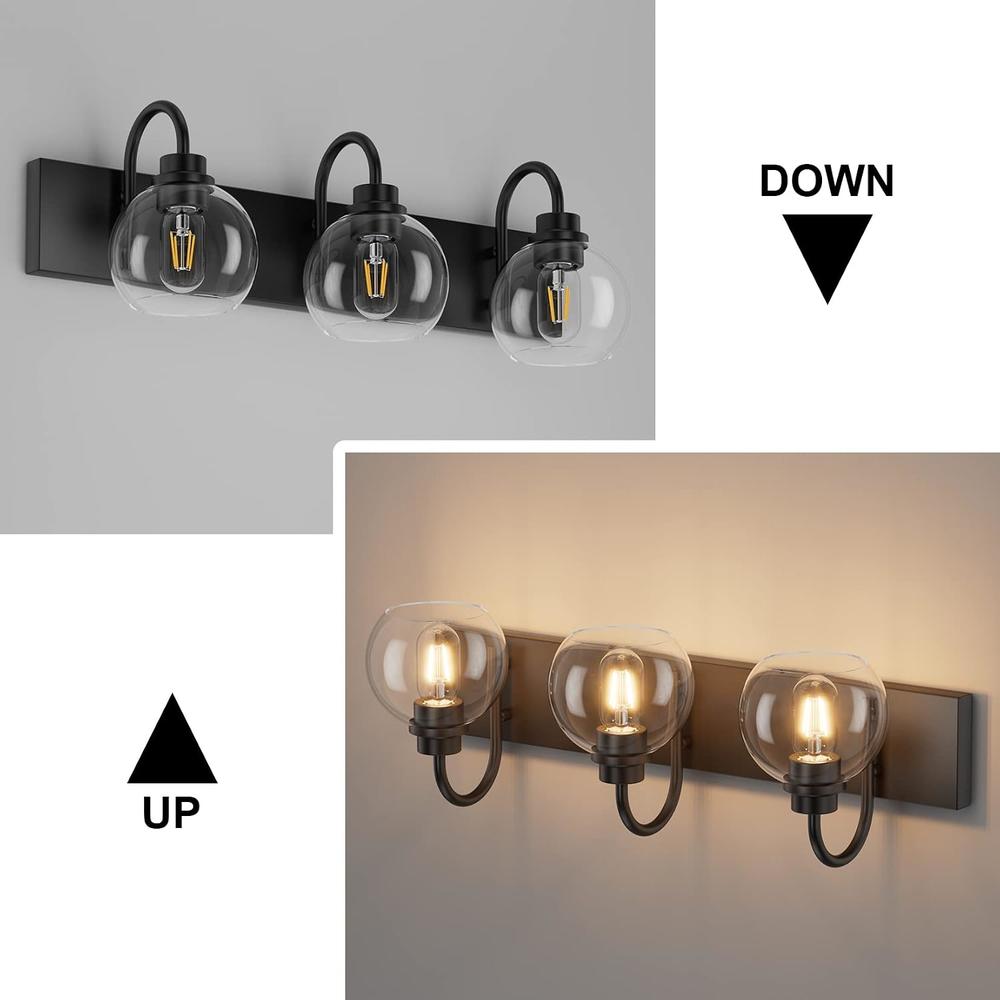 thinkstar Black Bathroom Vanity Light, Industrial Bathroom Light ...