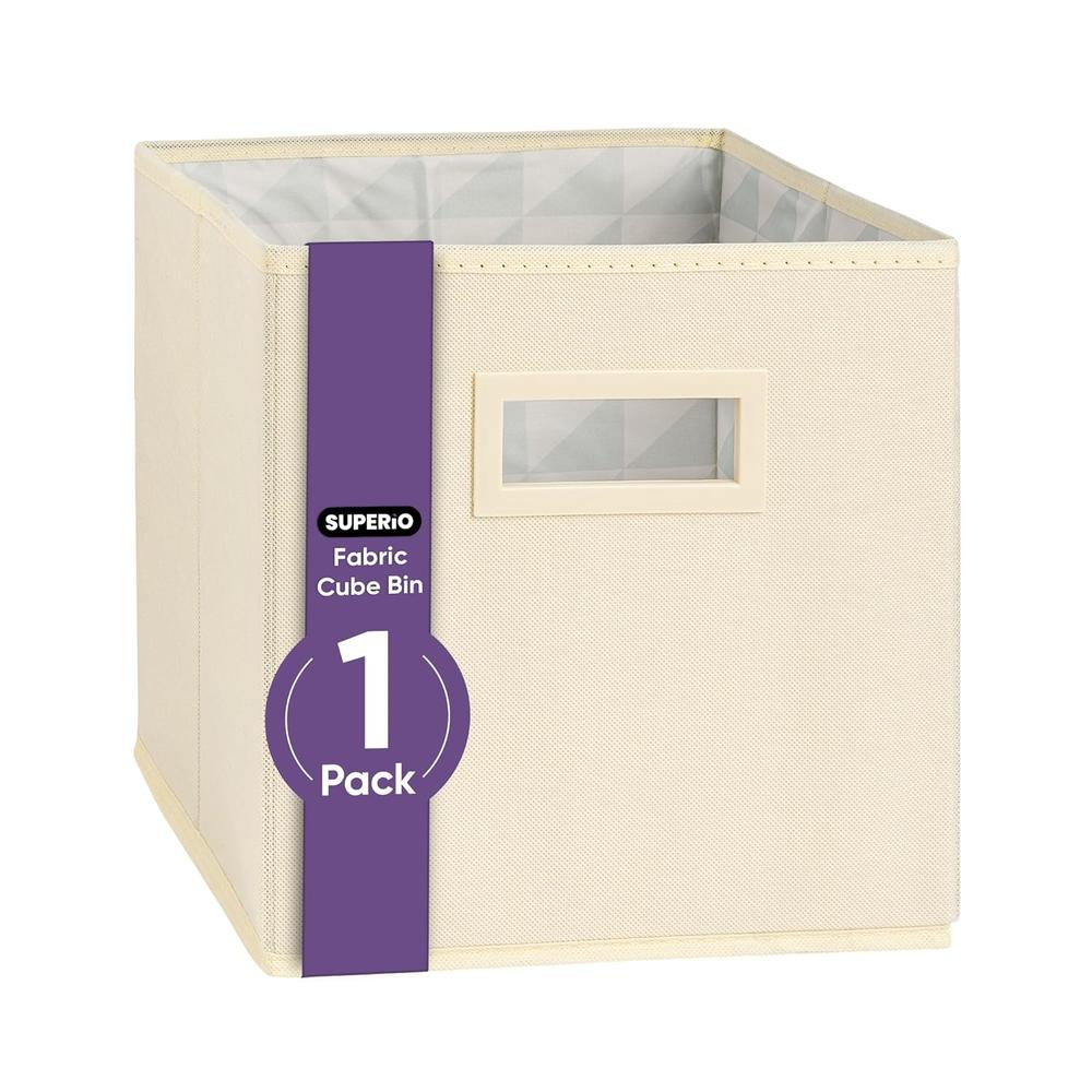 thinkstar Fabric Storage Basket For Shelves, Cube Bin For Cubby, 10.75 X 10.75 Foldable Open Storage Bin, Decorative Bin Organizer…