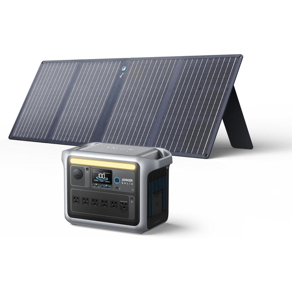 Anker Play Anker SOLIX C1000 Portable Power Station Generator +100W Solar Panel for Outdoor