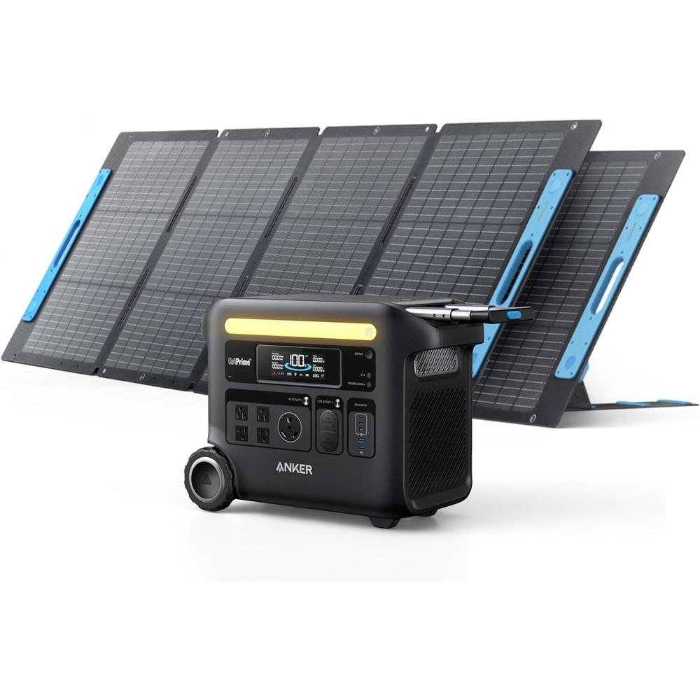 Anker Play Anker SOLIX F2600 Portable Power Station 2560Wh Generator w/ 2×200W Solar Panel