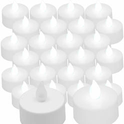 BlueDot Trading Qty 24 Battery Operated, Flickering White LED Tealights Tea Lights Flameless