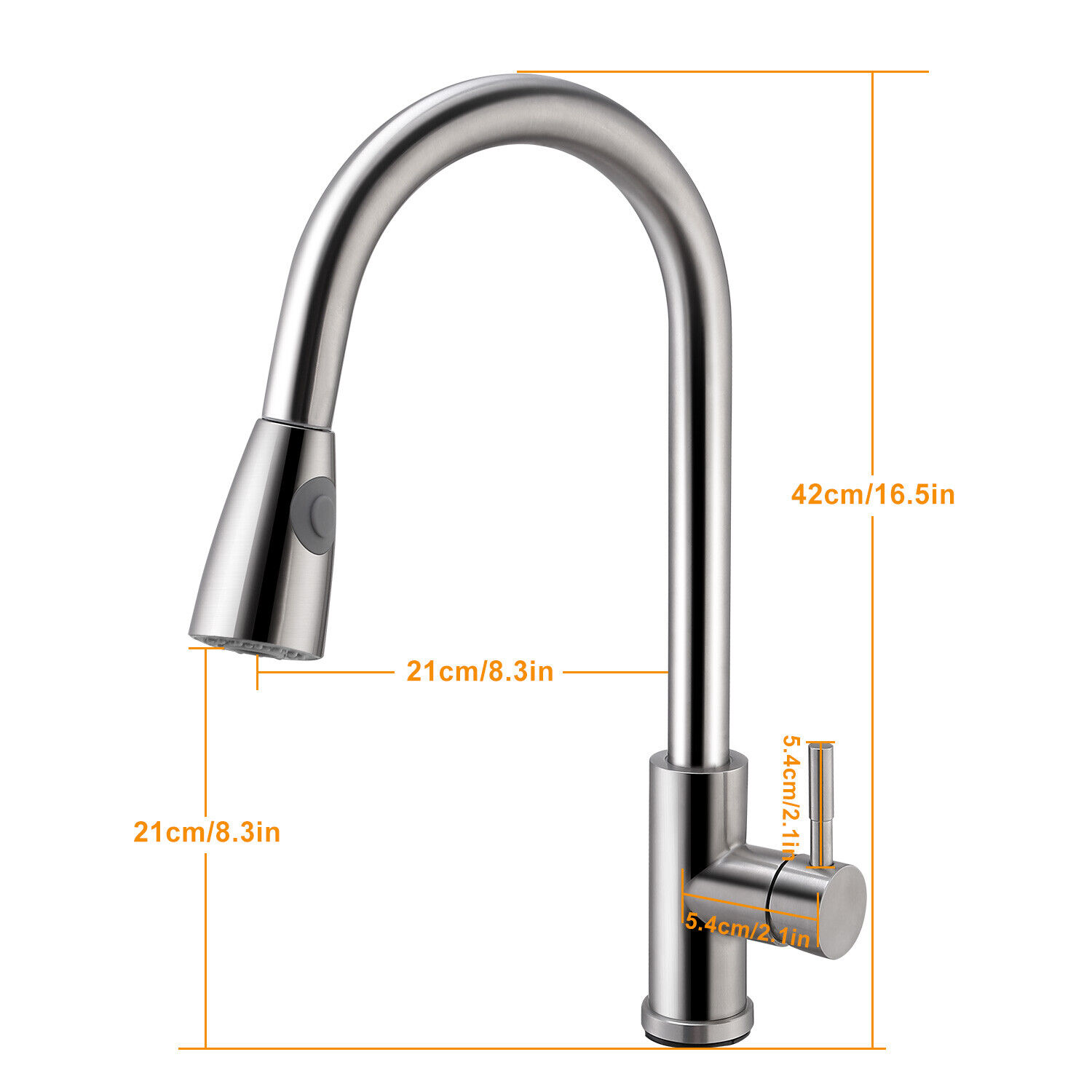 imountek Kitchen Sink Faucets Pull Out Mixer Taps Brushed Nickel Hot/Cold Water Control