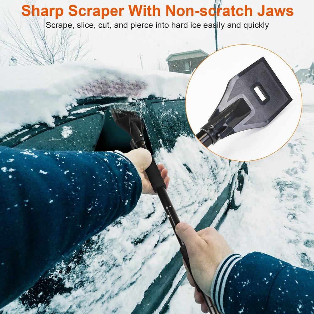 imountek 3 In 1 Snow Shovel Kit Brush Ice Scraper Design Snow Removal Collapsible Brush