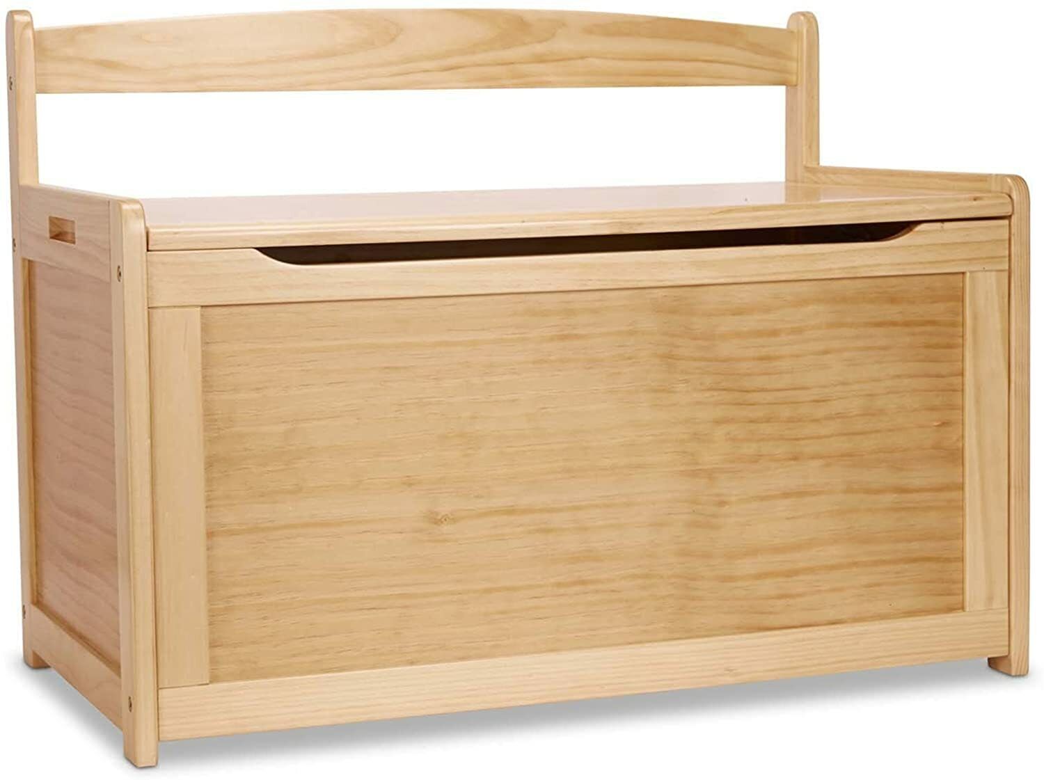 &nbsp; Kids Natural Finish Wooden Toy Box Chest Storage Bench Trunk Play Room Organizer