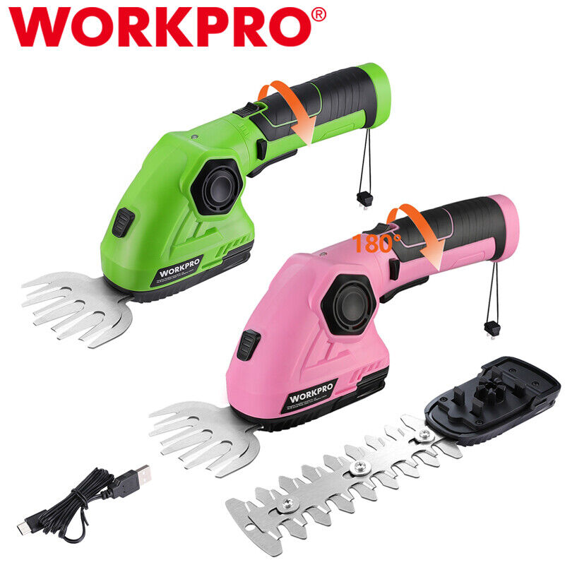 WORKPRO 2-IN-1 Cordless Trimmer Electric Hedge Trimmer Hedge Shears Grass Cutter
