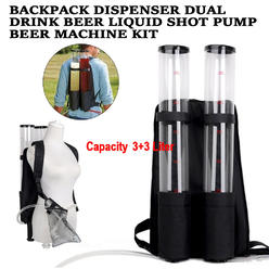 thinkstar Dual Tank Drink Beverage Dispenser Backpack Beer Liquid Shot Pump Gun Pub 3+3 L