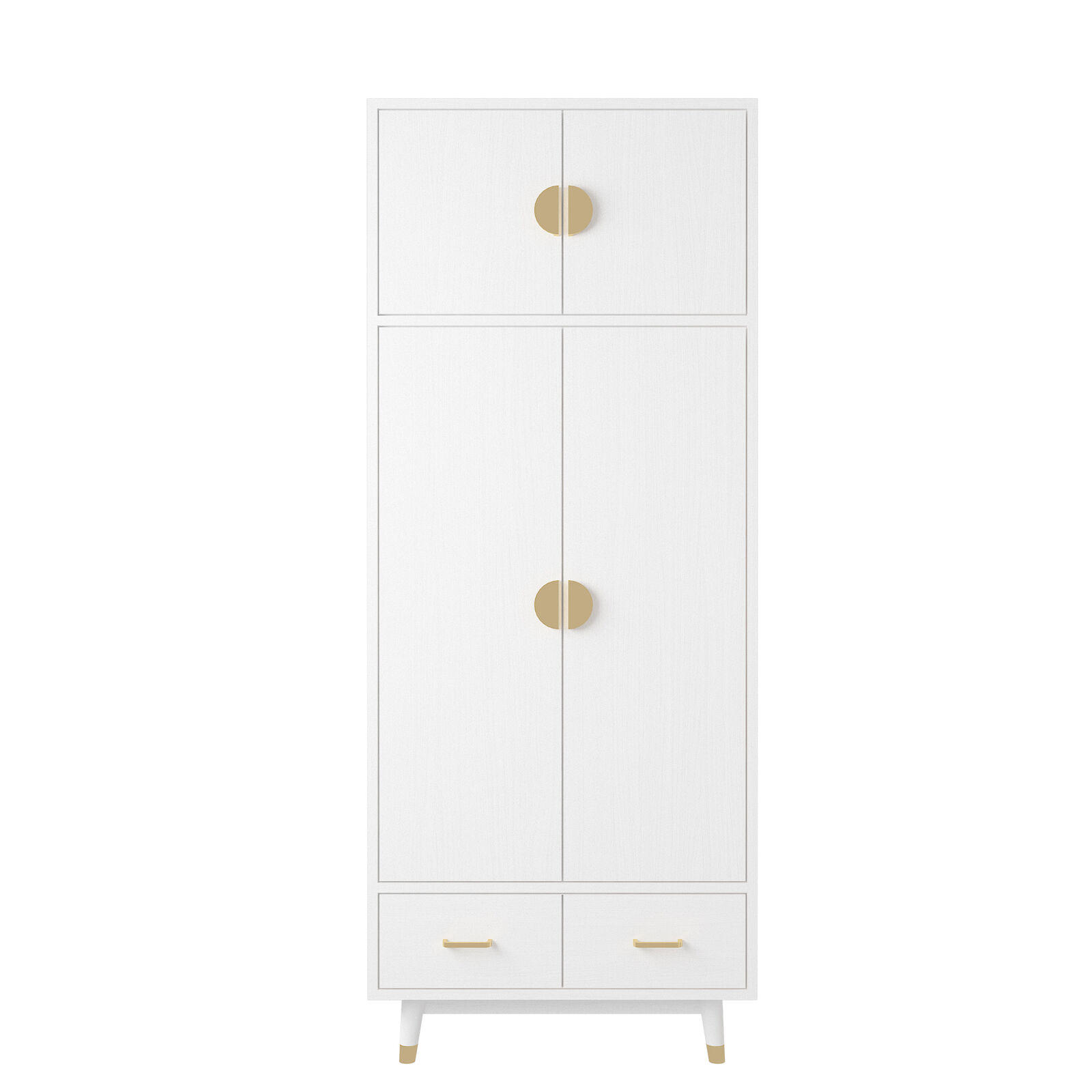 thinkstar Modern 4 Door Armoire Wardrobes With Clothing Rod And 2 Drawers Storage Cabinet