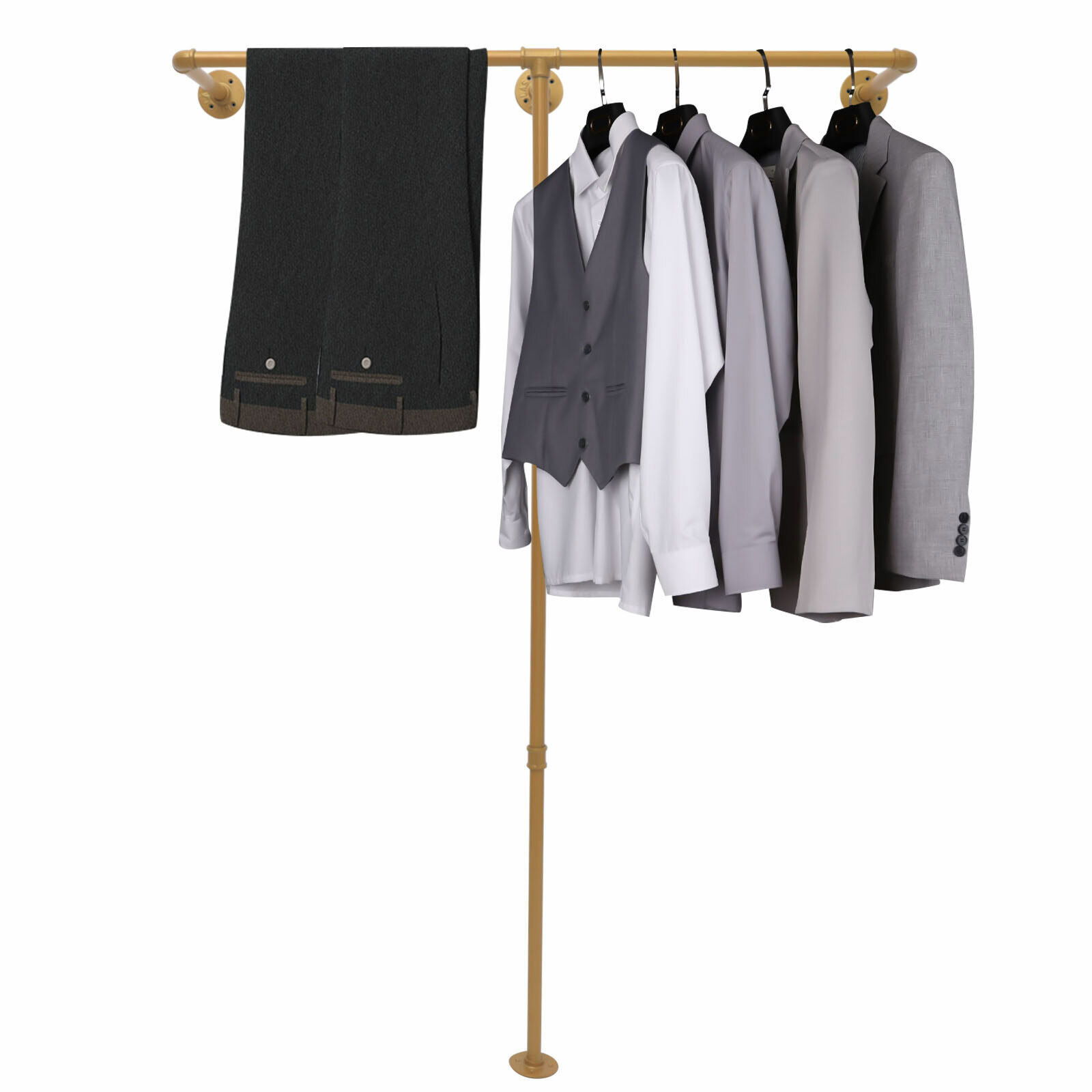 thinkstar Gold Clothes Display Rack Organizer Modern Closet Clothes Shelf Wall-Mount Usa