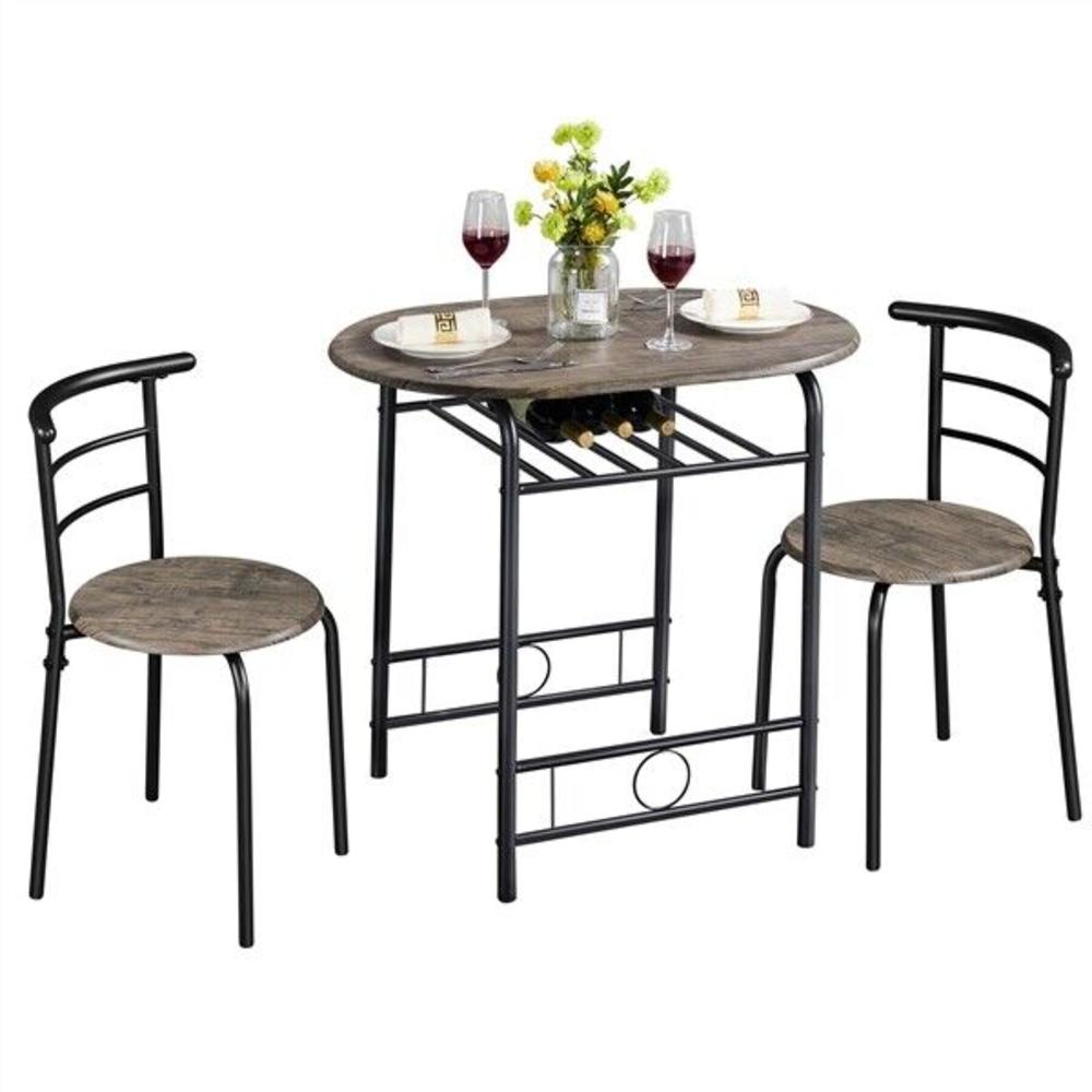thinkstar Dining Room Table Sets, 3 Piece Kitchen Table & Chair Sets For Kitchens, Brown