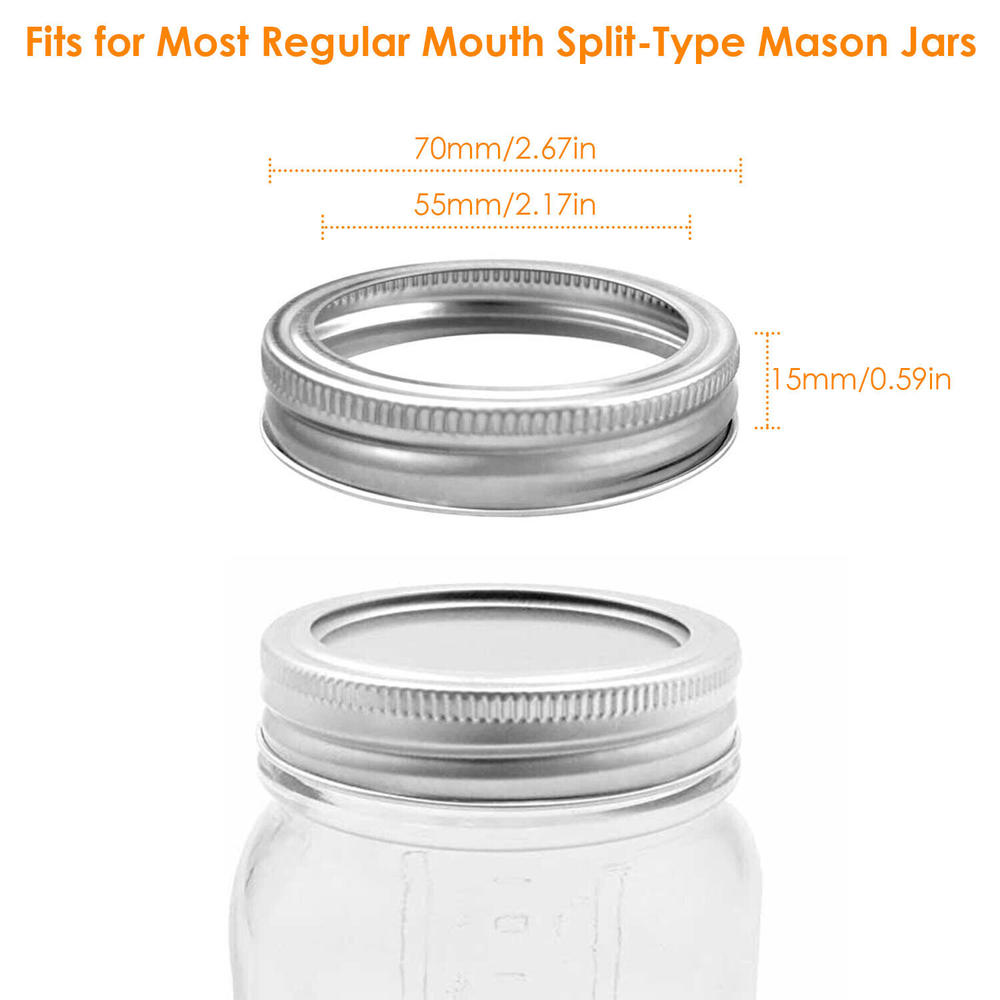 thinkstar 24Pcs Jar Bands 70Mm Canning Lids Canning Ring Split Type For Mason Jars Bottles