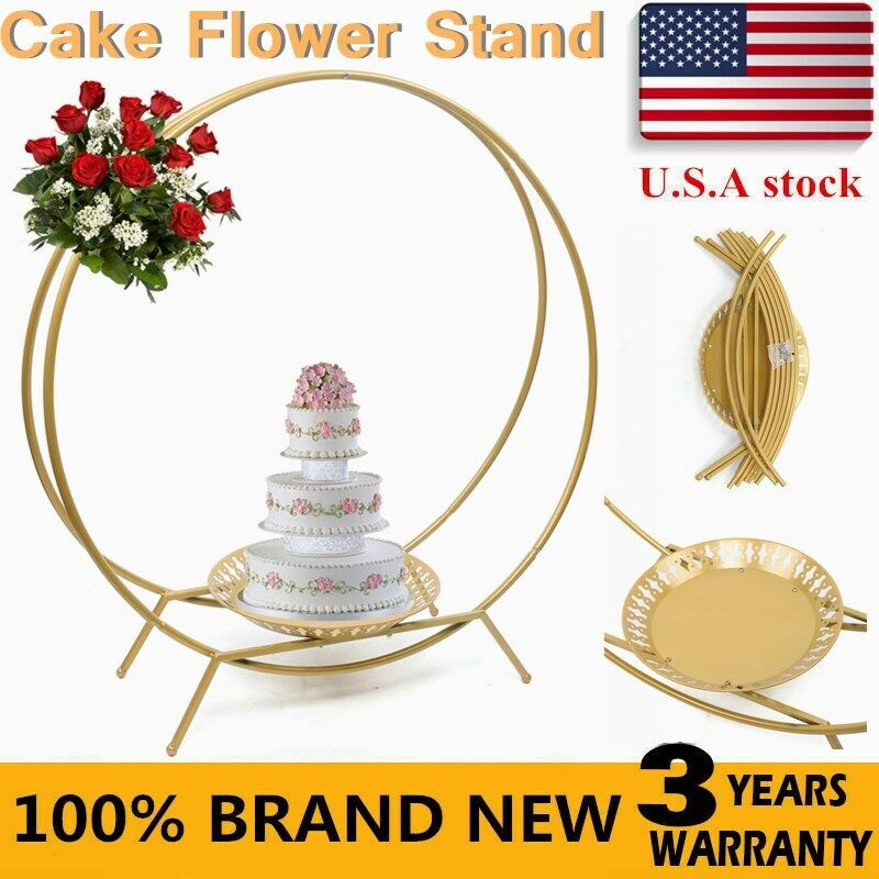 thinkstar Hoop Cake Stand | Cake Stand | Wedding Cake Stand | Double Hoop Cake Stand Gold