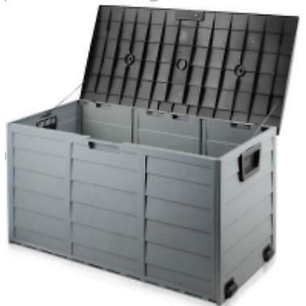 thinkstar All Weather Uv Pool Deck Box Storage Shed Bin Backyard Patio Outdoor W/ Wheel