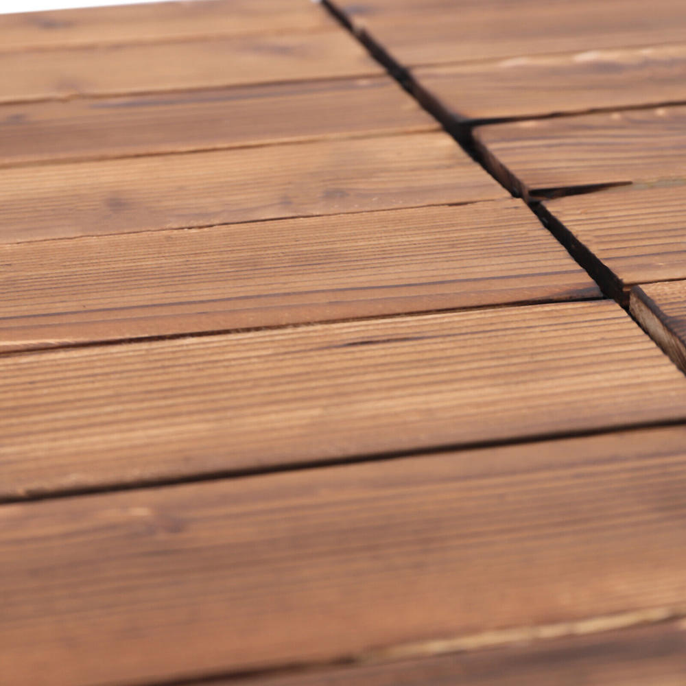 thinkstar Hardwood Interlocking Patio Deck Tiles Wood Flooring Diy Outdoor 12''X12'' 36Pcs