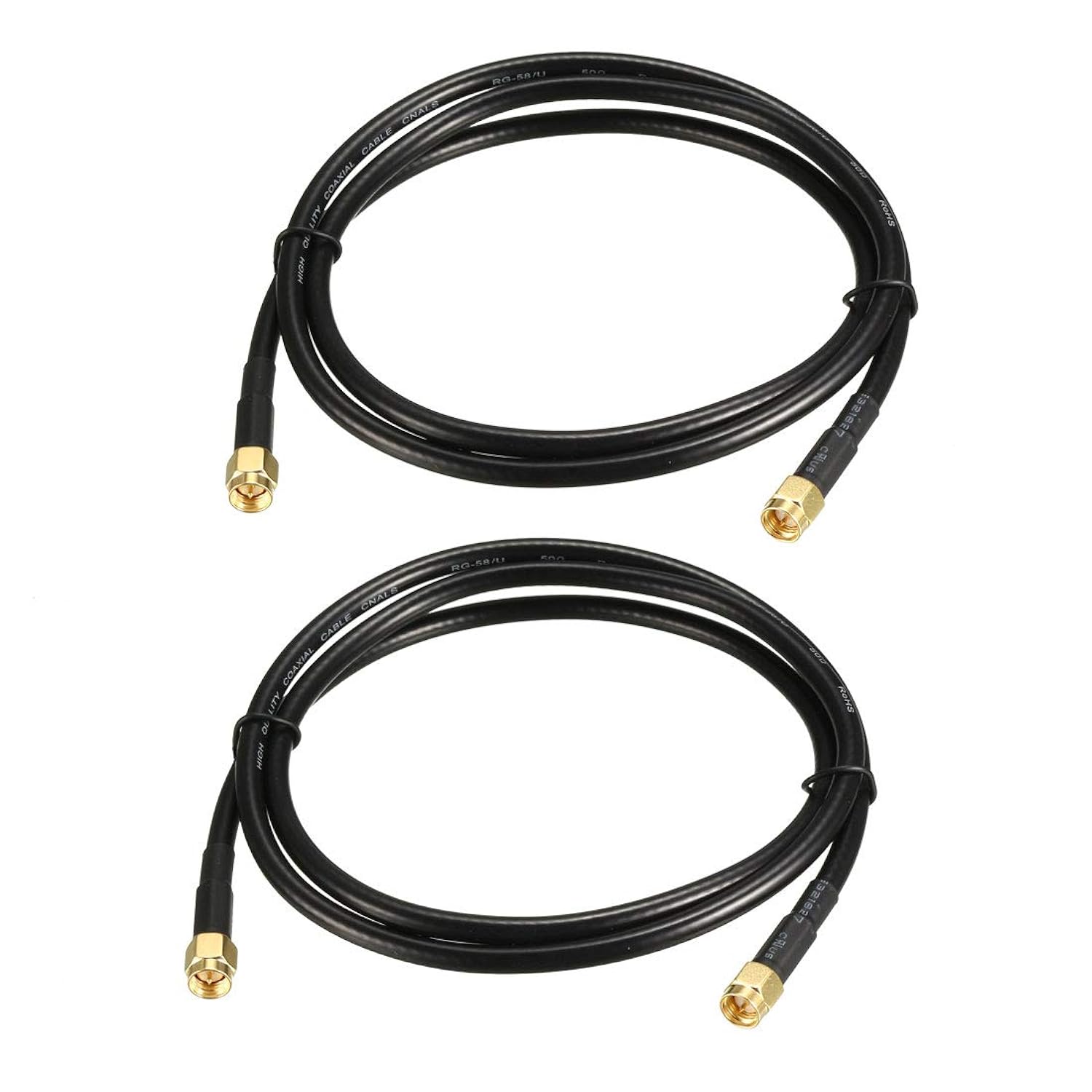 uxcell Antenna Extension Cable SMA Male to SMA Male Coaxial Cable RG58 50 Ohm 6 ft 2pcs