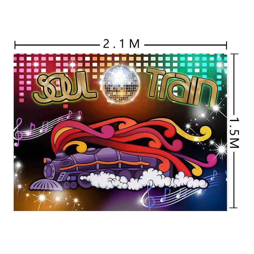 thinkstar 70'S Soul Train Theme Photography Backdrop 70'S And 80'S Disco Dancing Prom Party Decoration Supplies Neon Glow Photo Backgro…