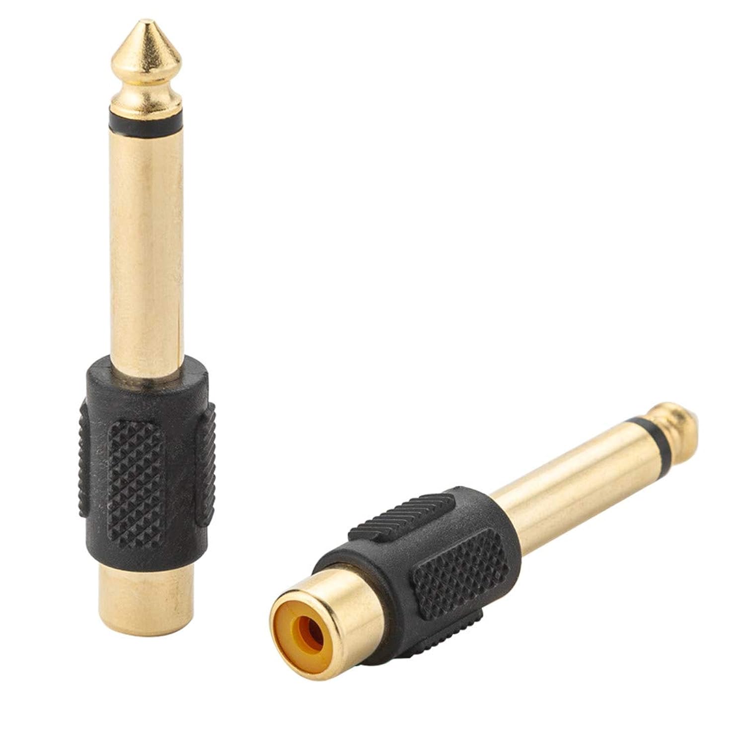 thinkstar Rca To 1/4 Adapter, Rca Female To Ts 6.35Mm Mono Male Converter Audio Connector Plug Gold Plated For Mixer, Amp, Subwoofer (1…