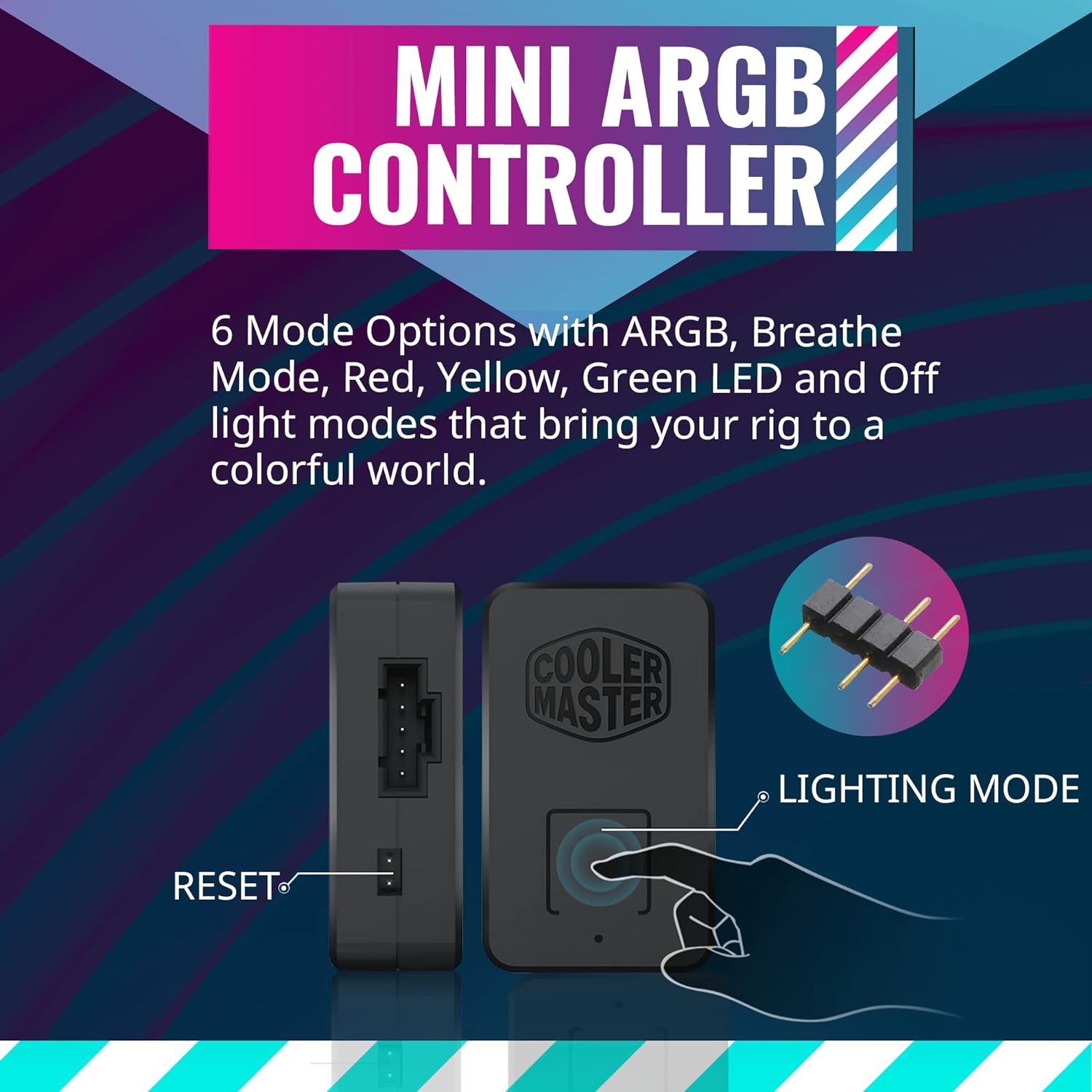 Cooler Master A71C ARGB AMD Ryzen AM4 Low-Profile CPU Air Cooler, Anodized Black Aluminum Fins, Copper Insert Base, MF120 120…
