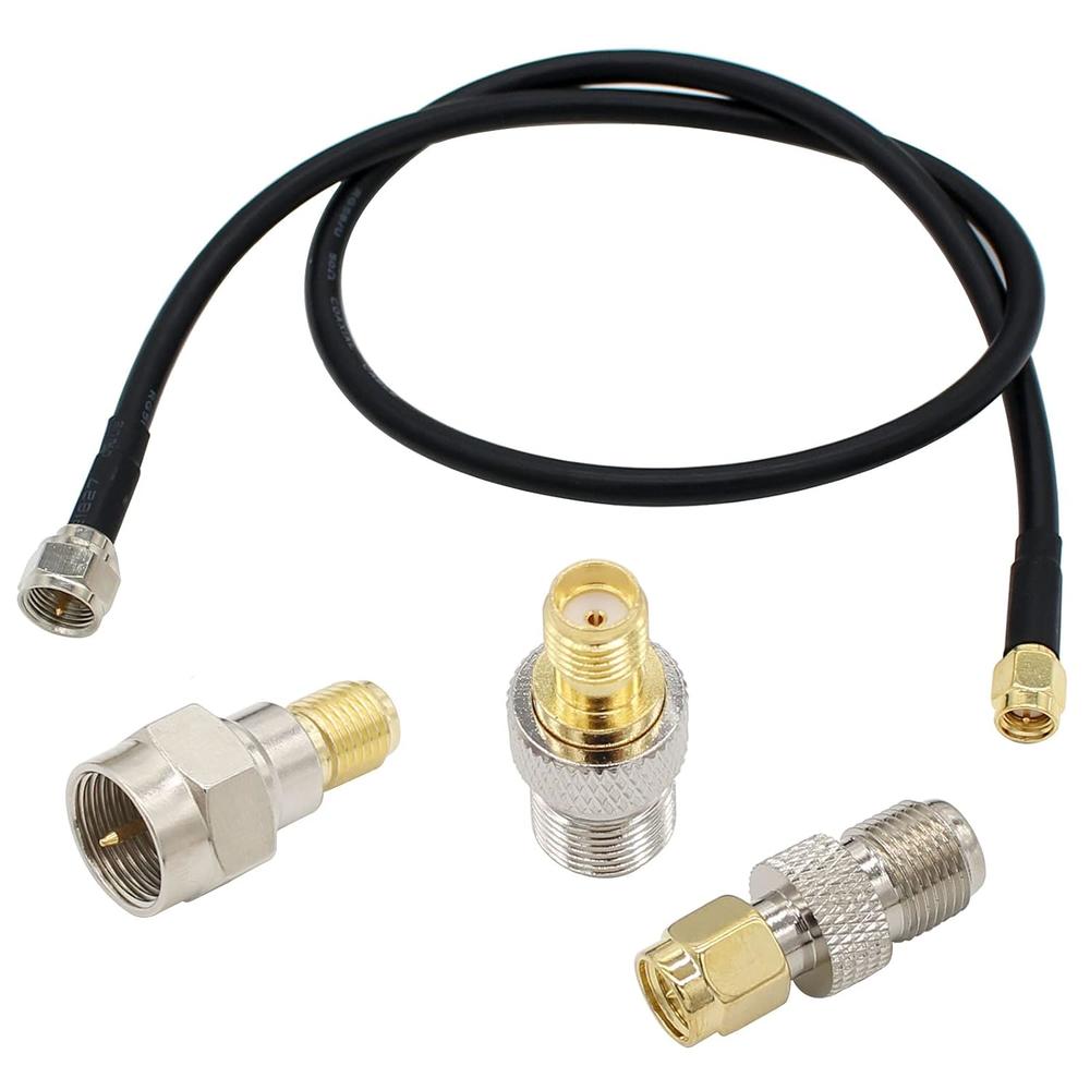 thinkstar Sma To F Adapter Sma Male To F Type Male 20 Inch Rg58 Coax Coaxial Extension Cable +3Pcs F Type To Sma Male Female Connector …