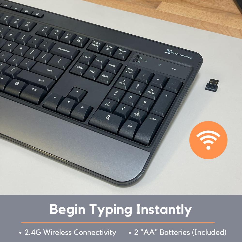 thinkstar Multimedia Usb Wireless Keyboard - Take Control Of Your Media - Full-Size Computer Keyboard Wireless With Wrist Rest - Cordle…