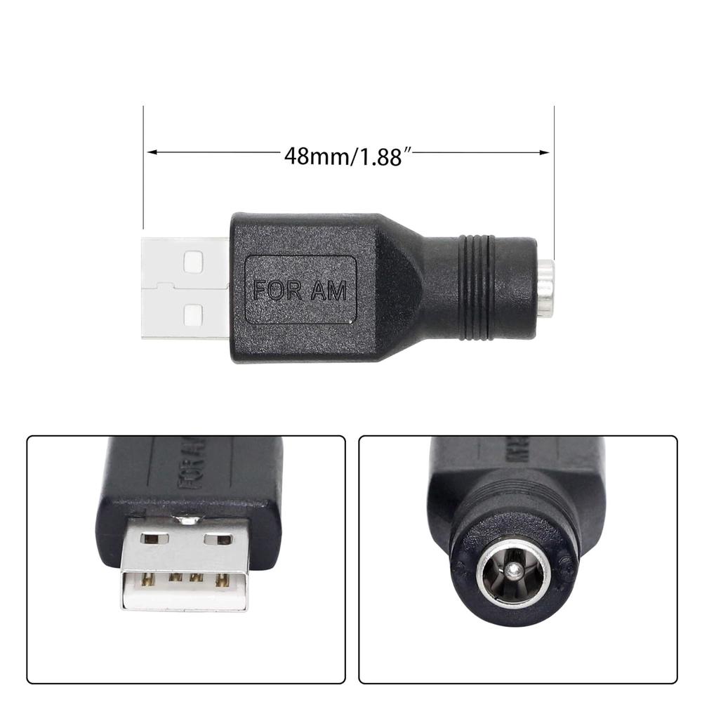 thinkstar Usb To Dc Adapter Usb 2.0 A Male To Dc 5.5X2.1Mm Dc Female Connector Charge Barrel Jack Power Adapter For Small Dc Or Usb Ele…