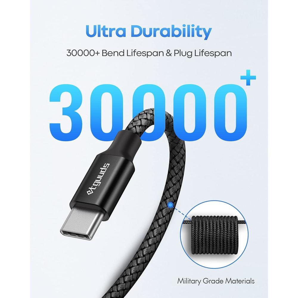 thinkstar [ 30Ft/9M ] Usb C To Usb C Cable, Super Long Usb C To Type C Cable, Nylon Braided Usb Type C To Type C 2.0 Pd Charger Power C…