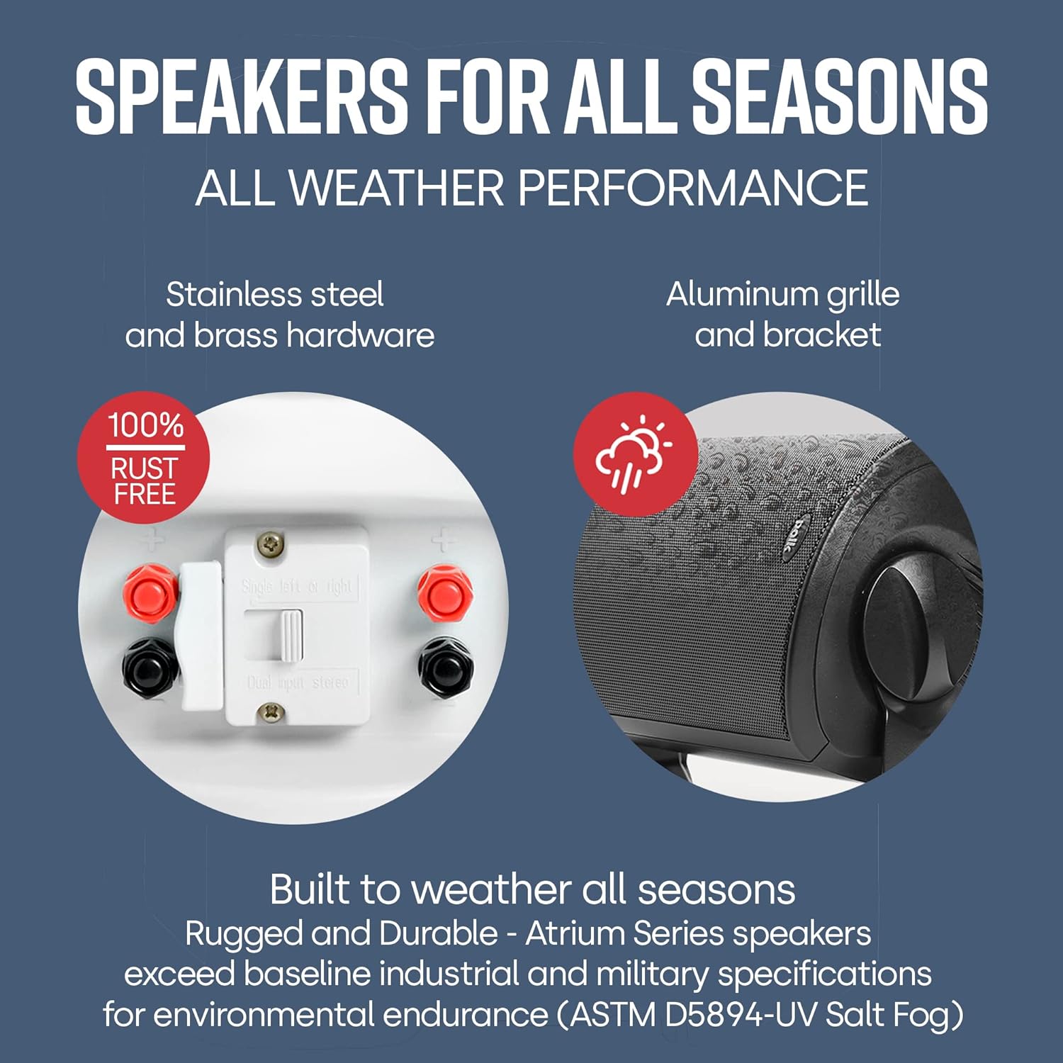 Polk Audio Atrium 8 SDI Flagship Outdoor All-Weather Speaker (White) - Use as Single Unit or Stereo Pair | Powerful Bass & Br…