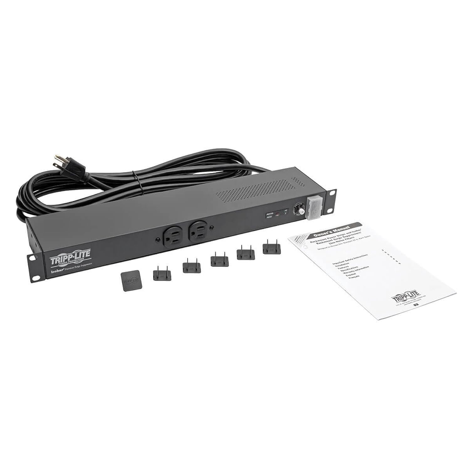 Tripp Lite Isobar 12-Outlet Network Server Surge Protector, 15 ft. Cord w/5-20P Plug, 3840 Joules, 1U Rack-Mount, Metal, & $2…