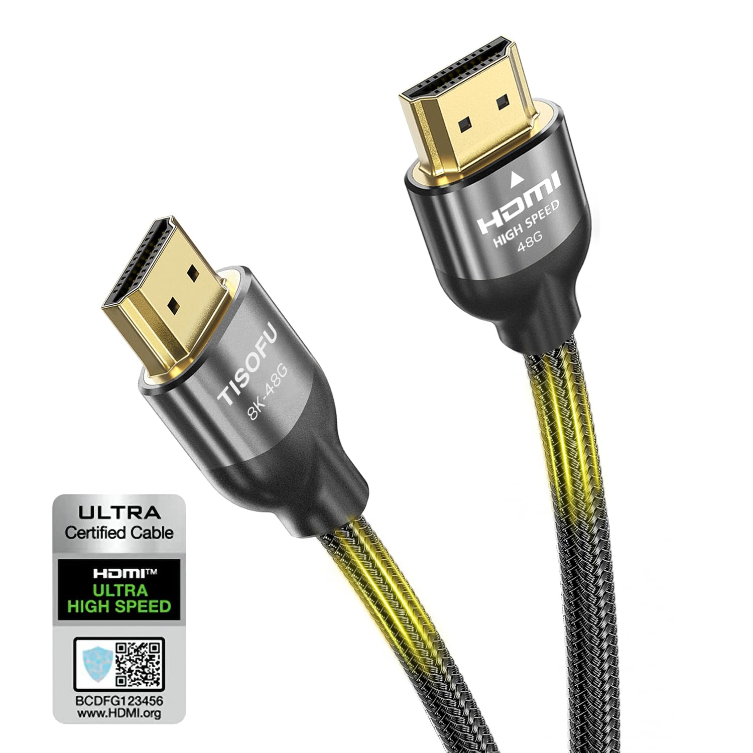 thinkstar [Ultra Certified 8K Hdmi Cable 10Ft: Hdmi 2.1 Cables 48Gbps High Speed Premium Braided Cord 8K@60Hz 4K@120Hz 4K@144Hz Hdcp 2.…