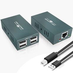 thinkstar Usb 2.0 Extender Rj45 Lan Extension, With 4 Usb 2.0 Ports, Transmit 50M/165Ft Over Ethernet Cat5/5E/6/7, Support Power Over