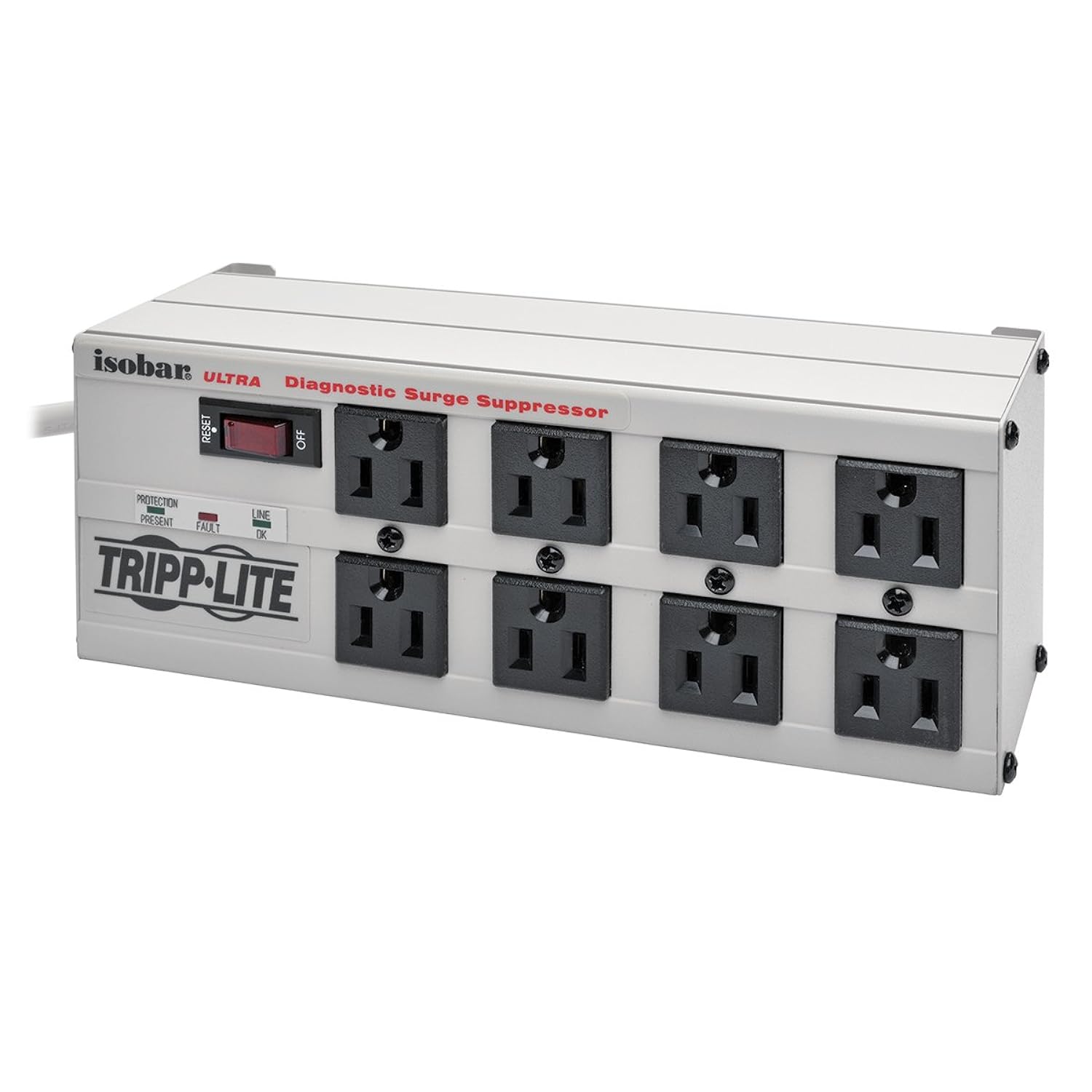 Tripp Lite ISOBAR8ULTRA Isobar 8 Outlet Surge Protector Power Strip, 12ft Cord, Right-Angle Plug, Metal  Limited  & Dollar 50…