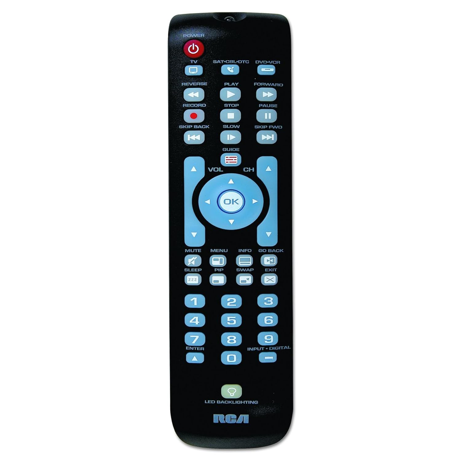 RCA Three-Device Universal Remote, Black