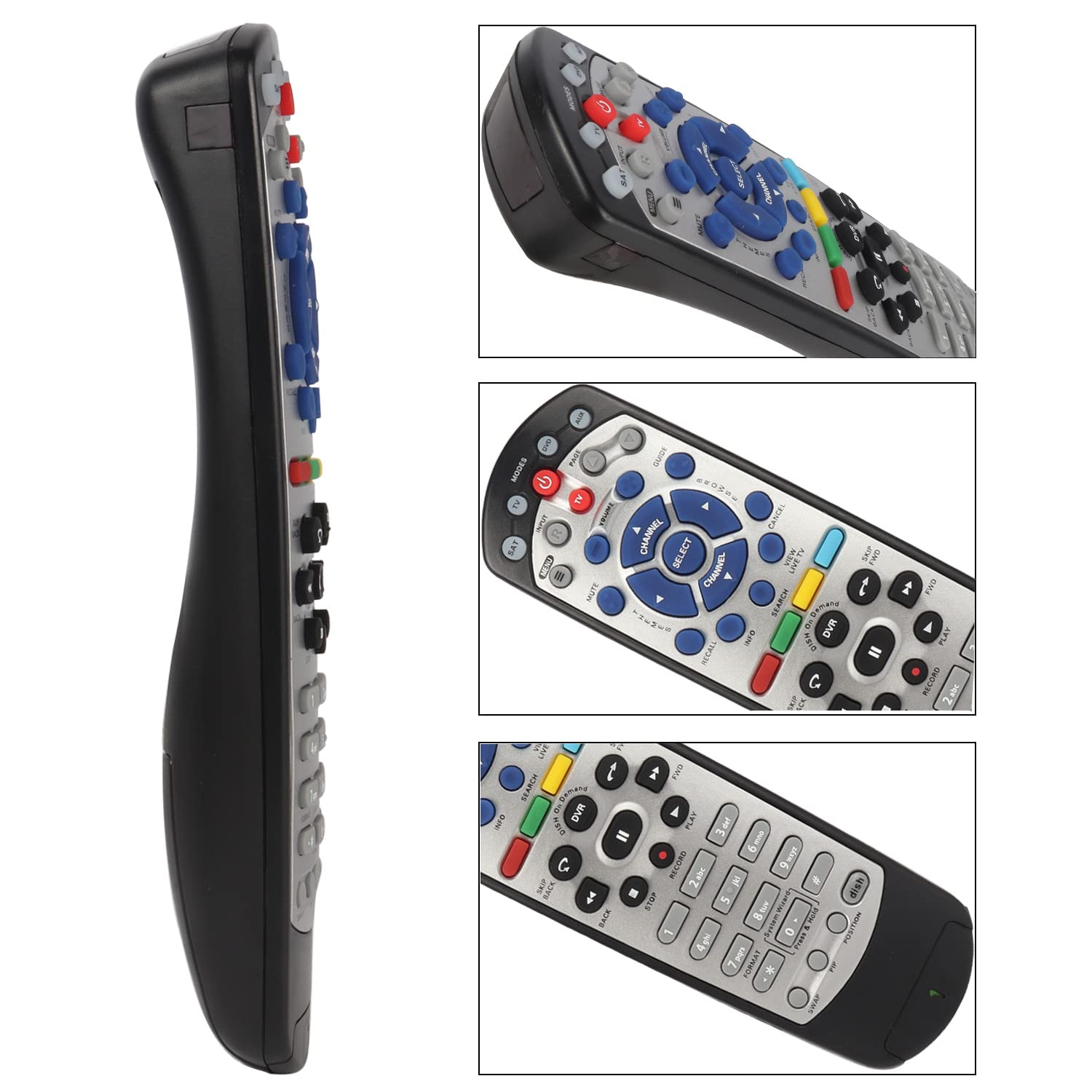 thinkstar New Ir Remote Control For Dish Network 20.1 Tv1 Satellite Receiver With Learning Code Function For Tv Dvd Aux 3 Modes [Not Fo…
