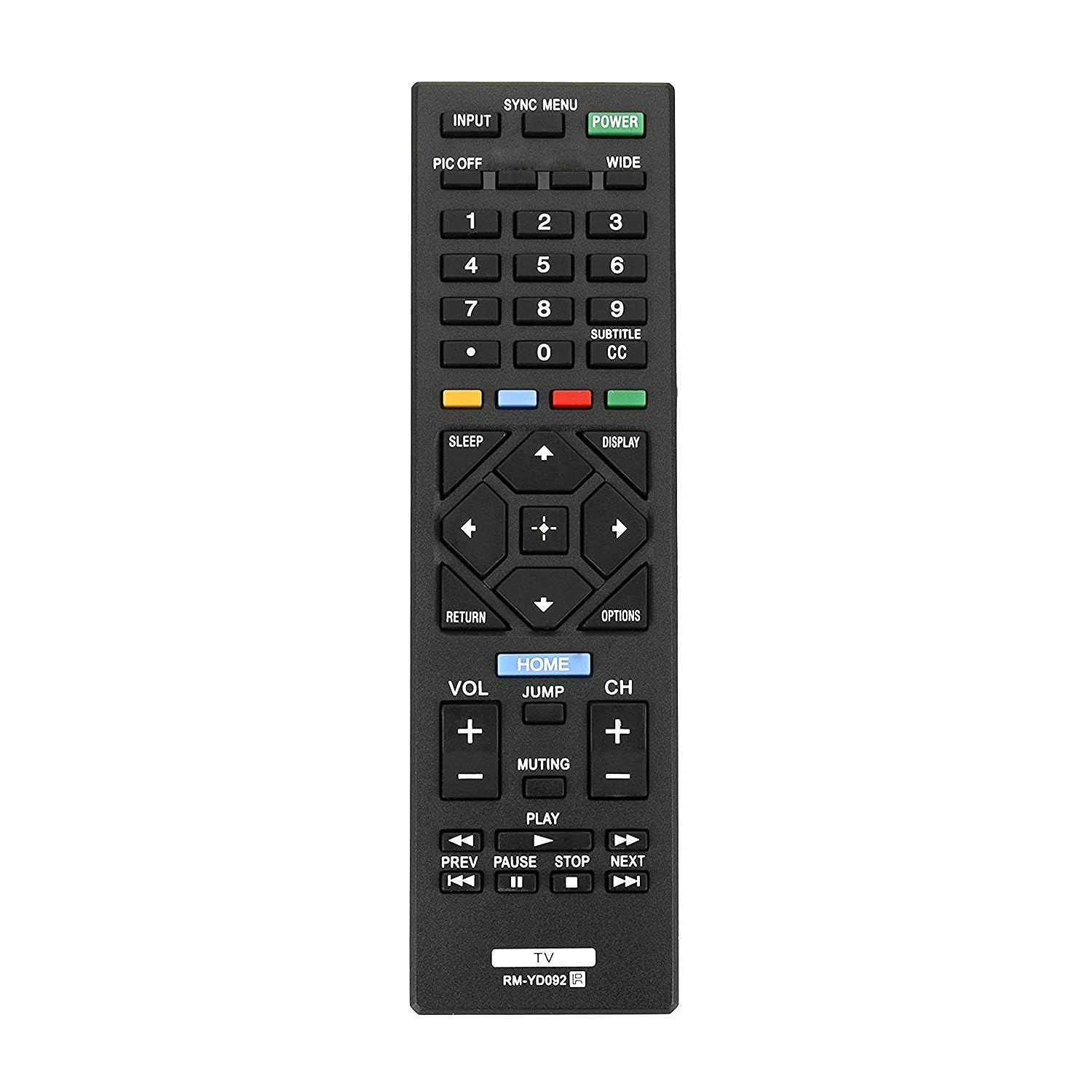 thinkstar Rm-Yd092 Remote Control Universal Compatible With All Sony Lcd Led Hdtv And Bravia Tv'S - New Model