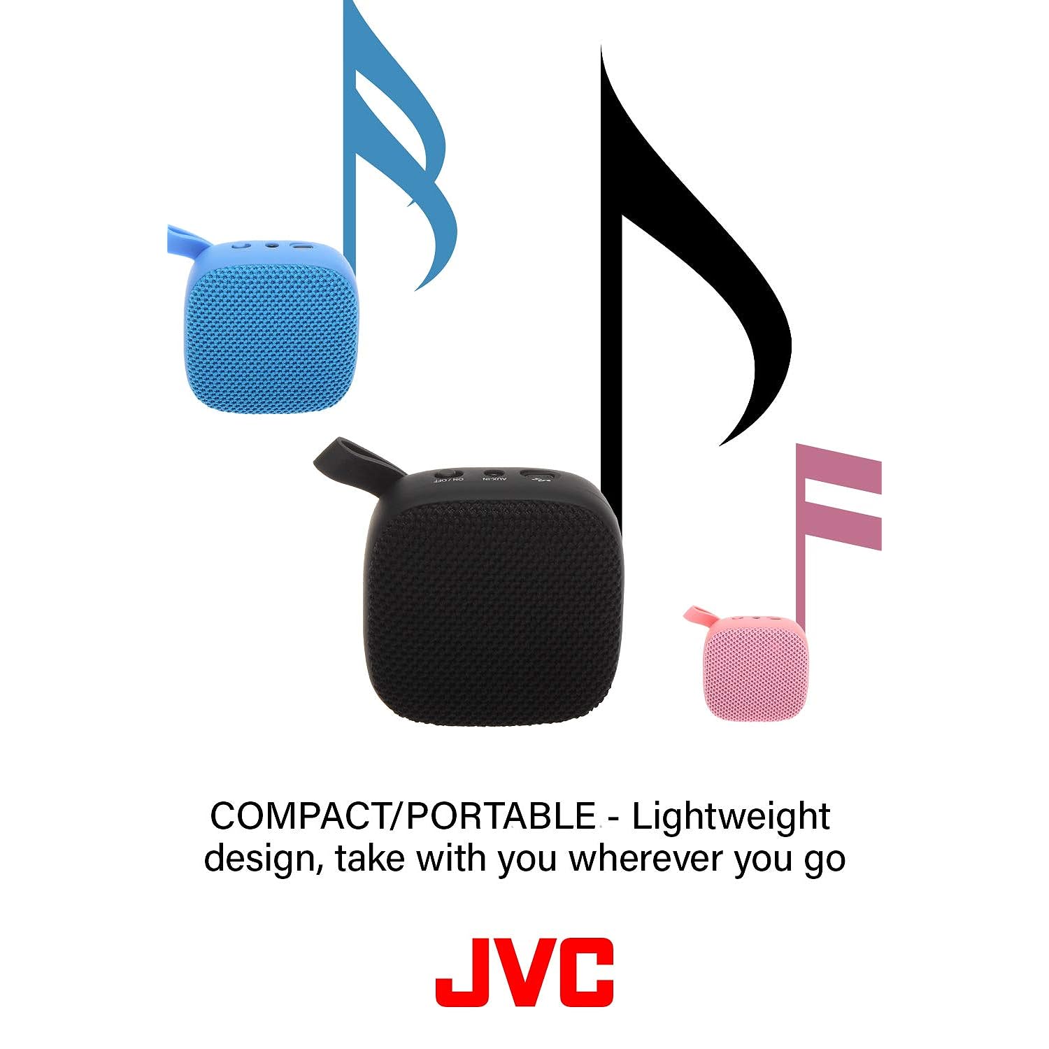 JVC Kenwood JVC Portable Wireless Speaker with Surround Sound, Bluetooth 5.0, 7-Hour Battery Life - SPSA1BTP (Pink)