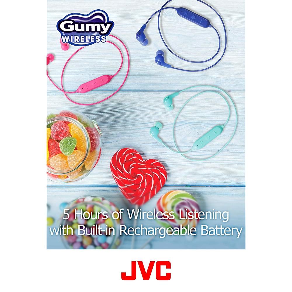 JVC Kenwood JVC Soft Wireless Earbud with Stayfit Tips, Remote and Mic and Bluetooth White (HA-FX9BTW)