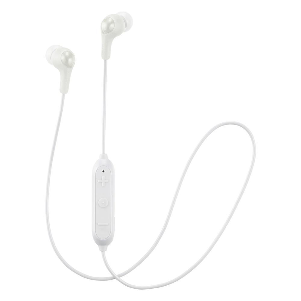 JVC Kenwood JVC Soft Wireless Earbud with Stayfit Tips, Remote and Mic and Bluetooth White (HA-FX9BTW)