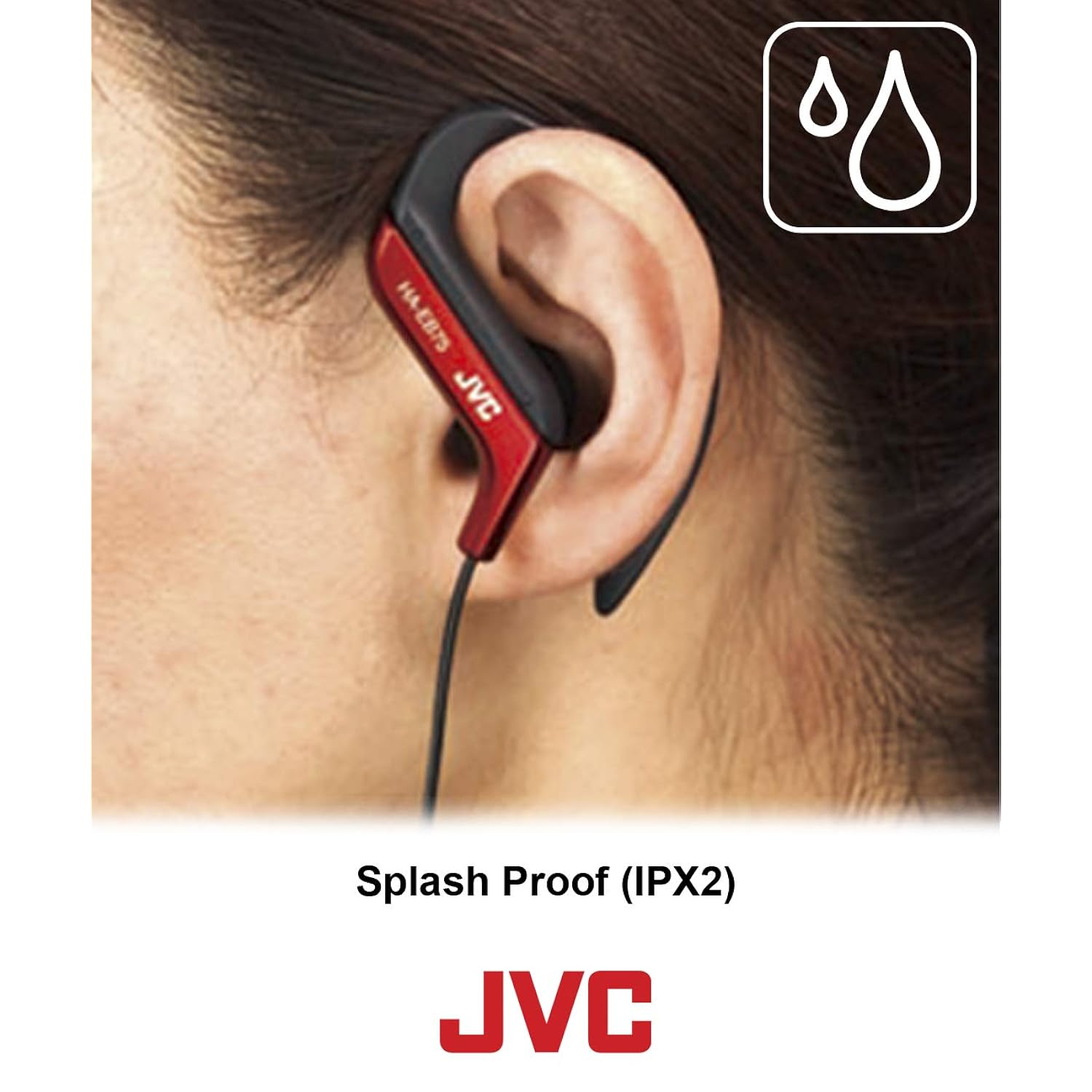 JVC Kenwood Clip Style Headphone Blue Lightweight and Comfortable Ear Clip. Splash Proof Water resistant Powerful Sound with Bass Boost J…