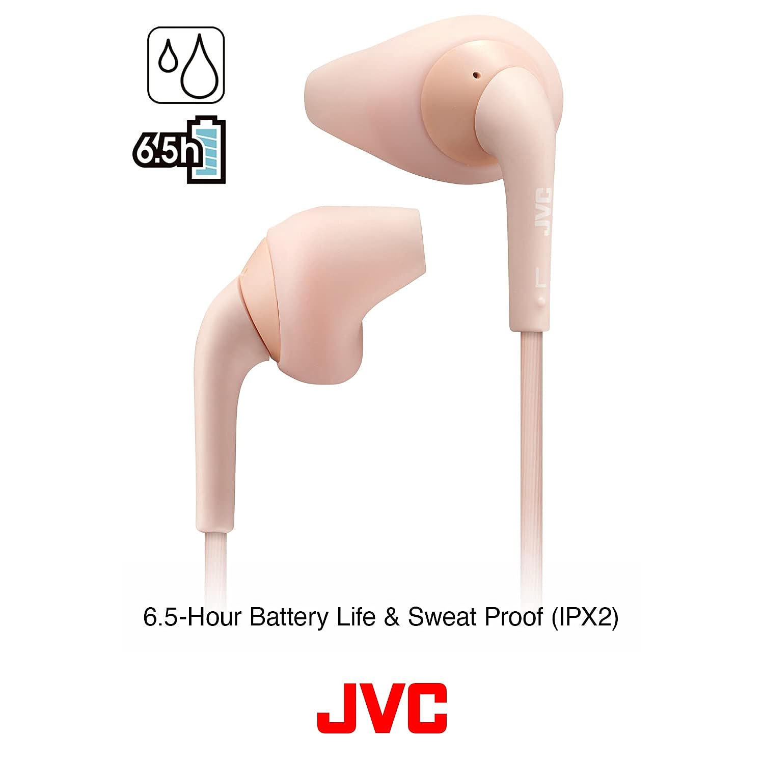 JVC Kenwood JVC HA-EN15WB Gumy Sport Wireless Earbuds - In Ear Bluetooth Sports Headphones with Secure & Comfortable Soft Nozzle Fit Earp…