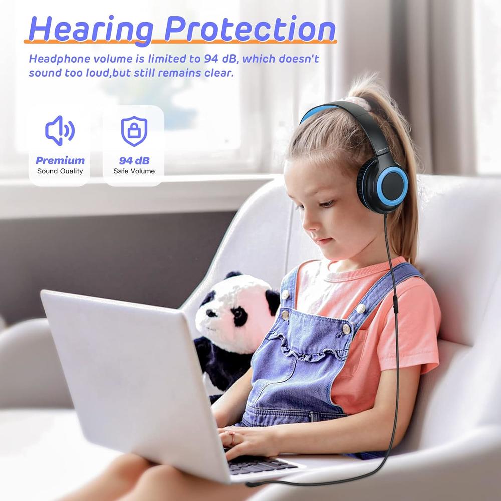 thinkstar Kids Headphones,Kids Headphones For School, Kids Wired Headphones With Volume Limit Of 94 Db,Wired Children Headphones For On…