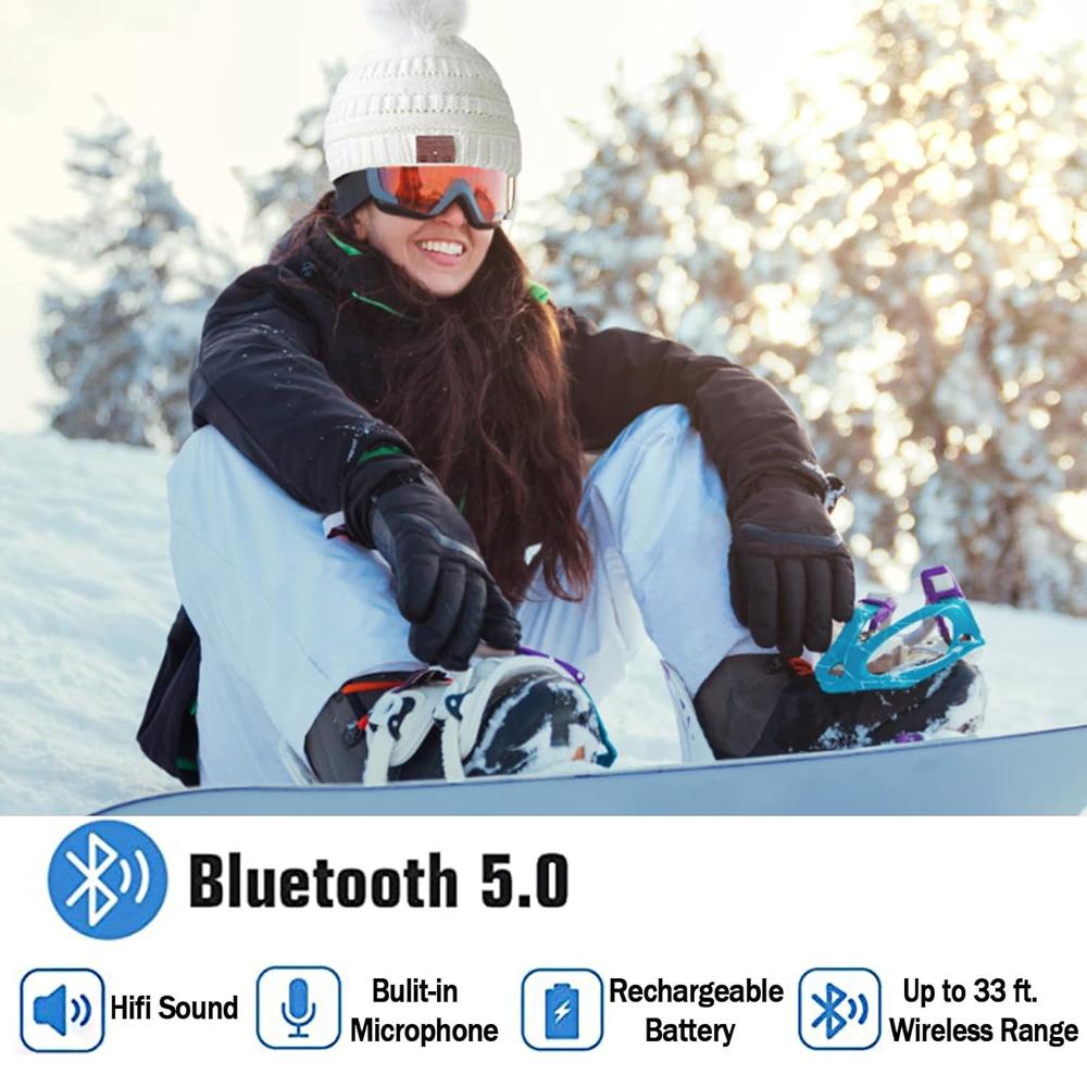 thinkstar Bluetooth Beanie,Bluetooth Hats For Women Upgraded V5.0,Beanie Of Distance To 30-45 Feet Bluetooth Hat 5Hrs Music Streaming &…