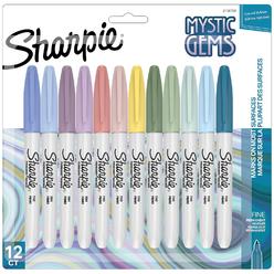 SHARPIE Permanent Markers, Mystic Gem Special Edition, Fine Point, Assorted Colors, 12 Count