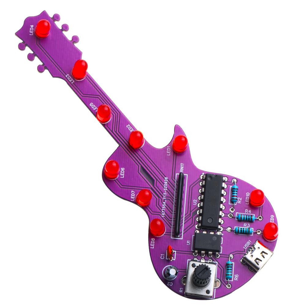 thinkstar Beginner Learn To Solder Fun Kit :Guitar Shaped Led Flashing ...