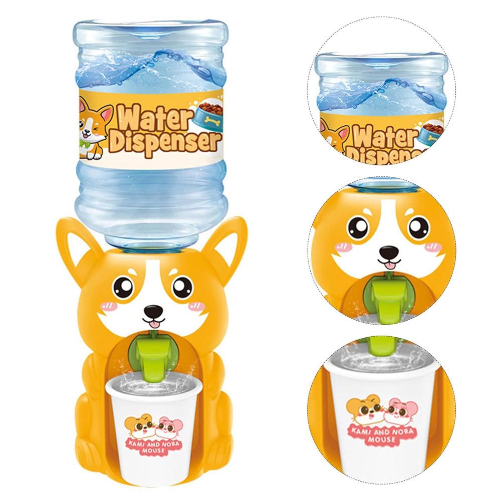 thinkstar Mini Water Dispenser For Kids Lovely Cartoon Piggy Frog Water Machine Kids Drinking Water Fountains Toys For Kids (Corgi)