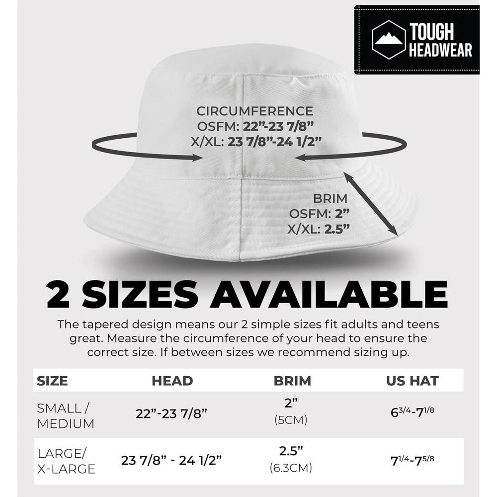 thinkstar Bucket Hat For Men, Women, Teens, Girls & Reversible Bucket Hats - Summer Bucket Hats - Cute Bucket Hats White